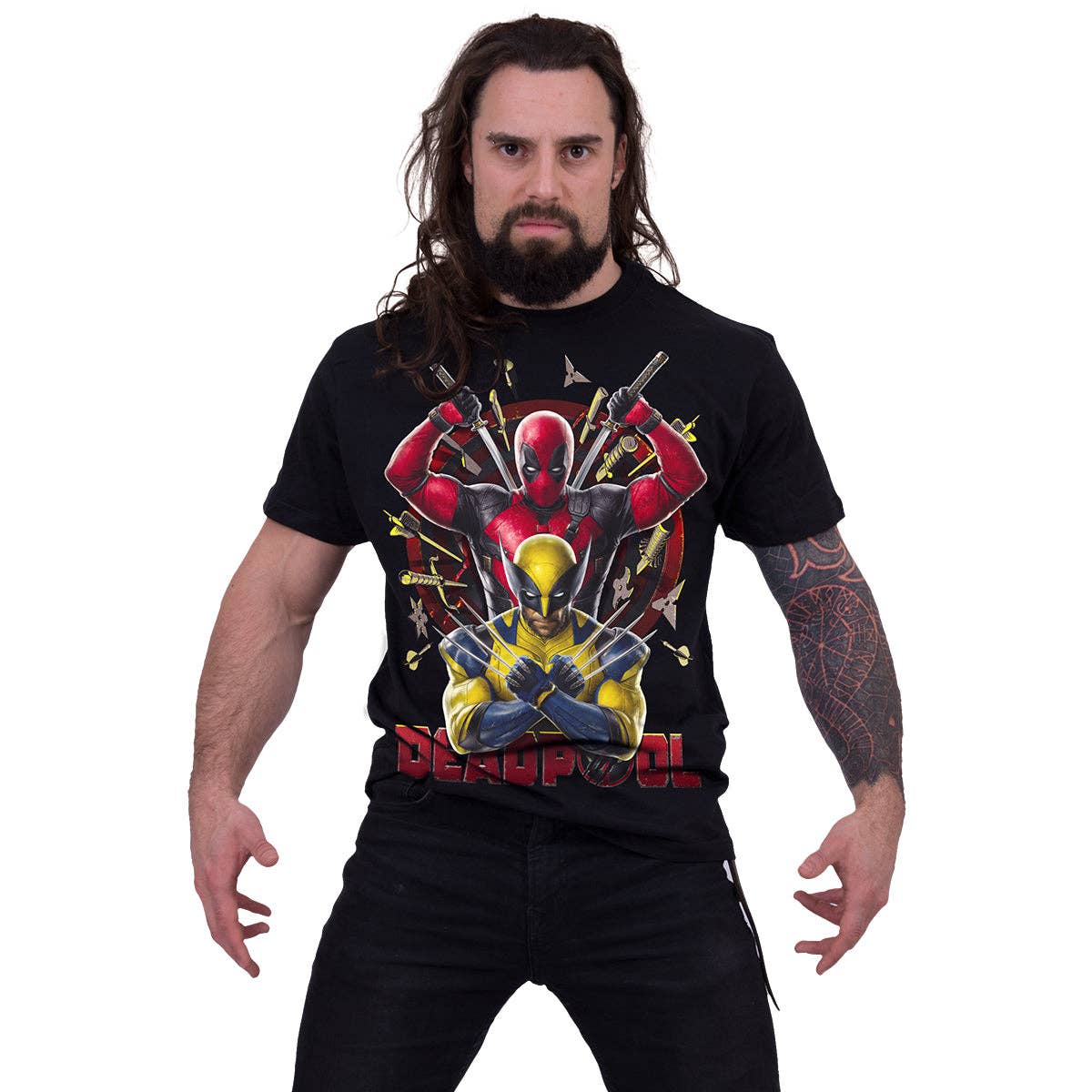 DEADPOOL - WOLVERINE BULLSEYE - T-Shirt Schwarz