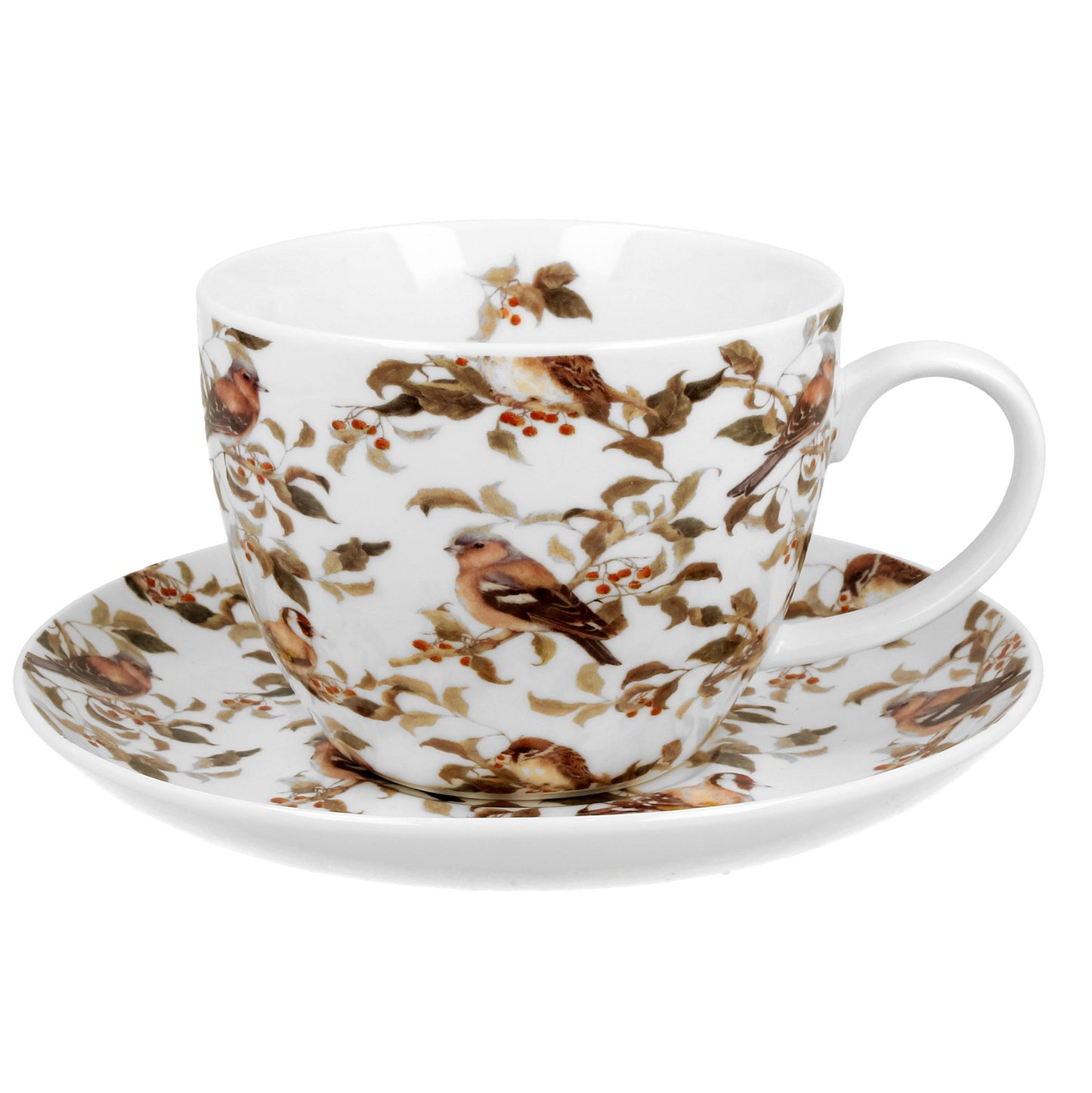 Vintage Duo Tasse mit Untertasse Birds Vögel 460 ml