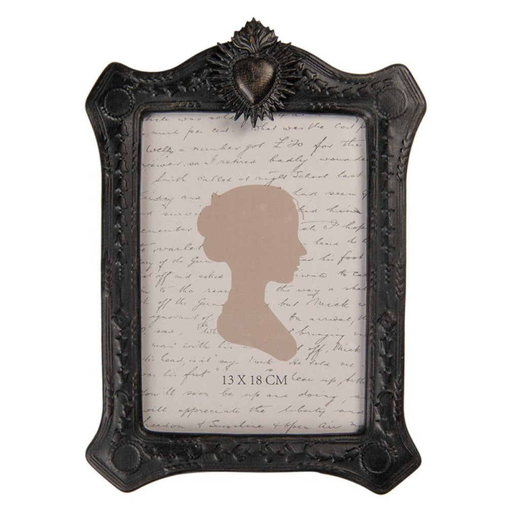 Vintage "Voto Herz" Bilderrahmen in schwarz-gold 13x18