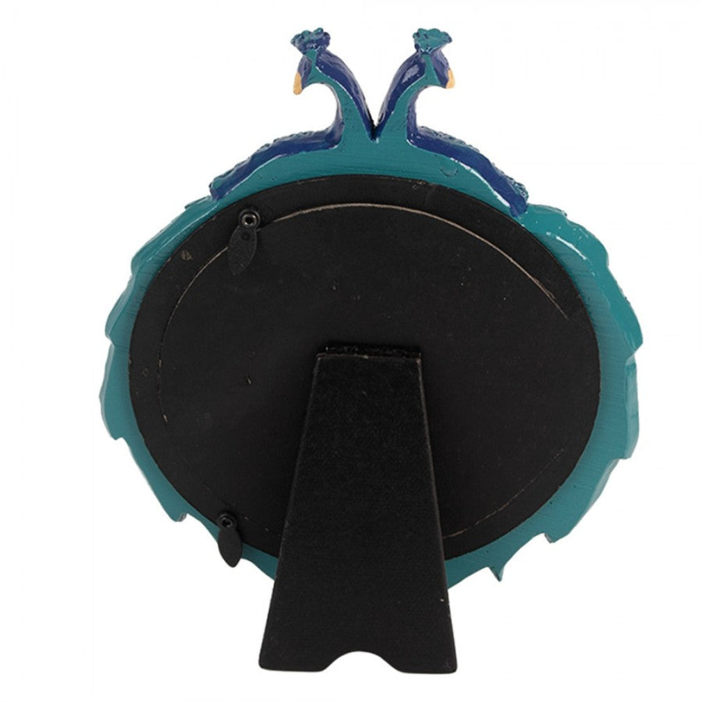 Romantischer vintage Bilderrahmen Pfau rund 13 cm