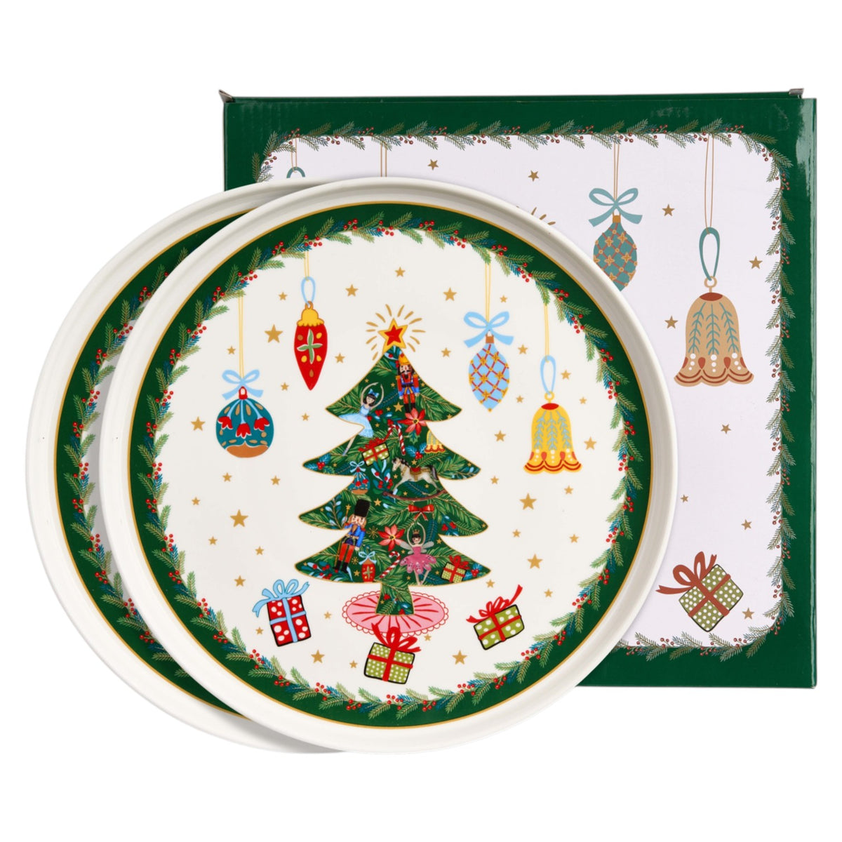 2er-Teller-Set „Around Christmas Tree“ 13 cm Weihnachtsteller Duo Geschenk