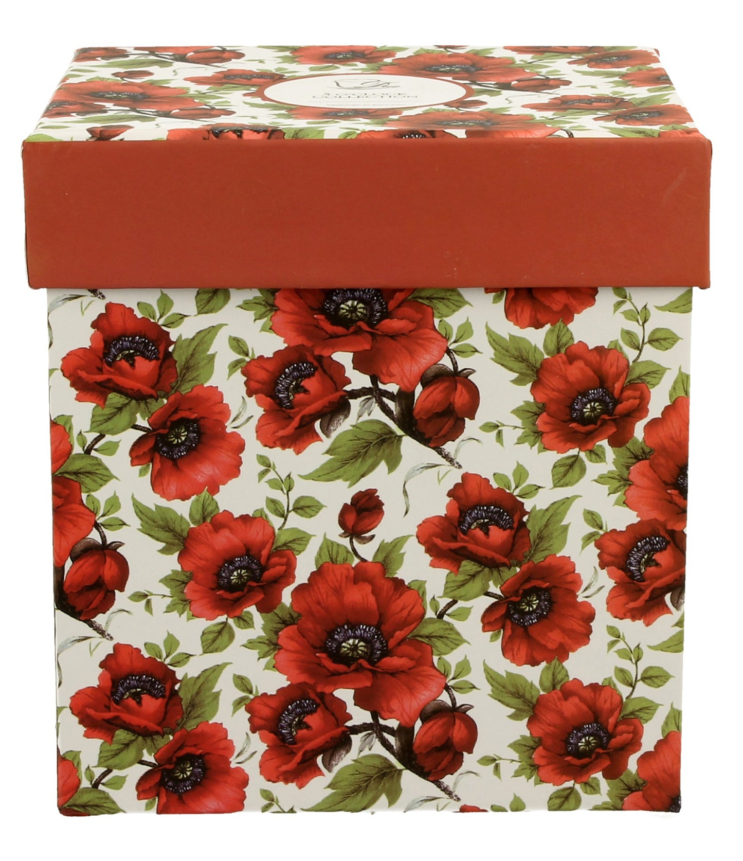 Duo Tasse vintage Blumen rot 320 ml mit Teesieb