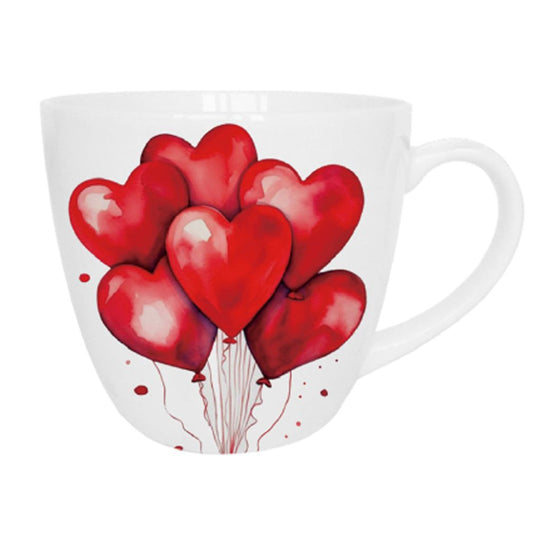 Romantische Duo Tasse rote Ballons 460 ml zum Valetinstag