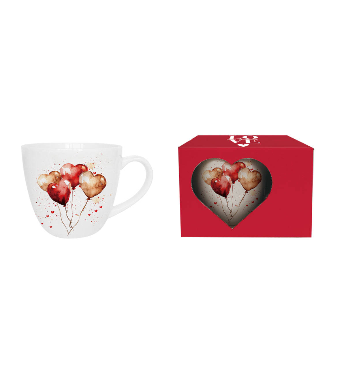Romantische Duo Tasse Ballons 460 ml zum Valetinstag