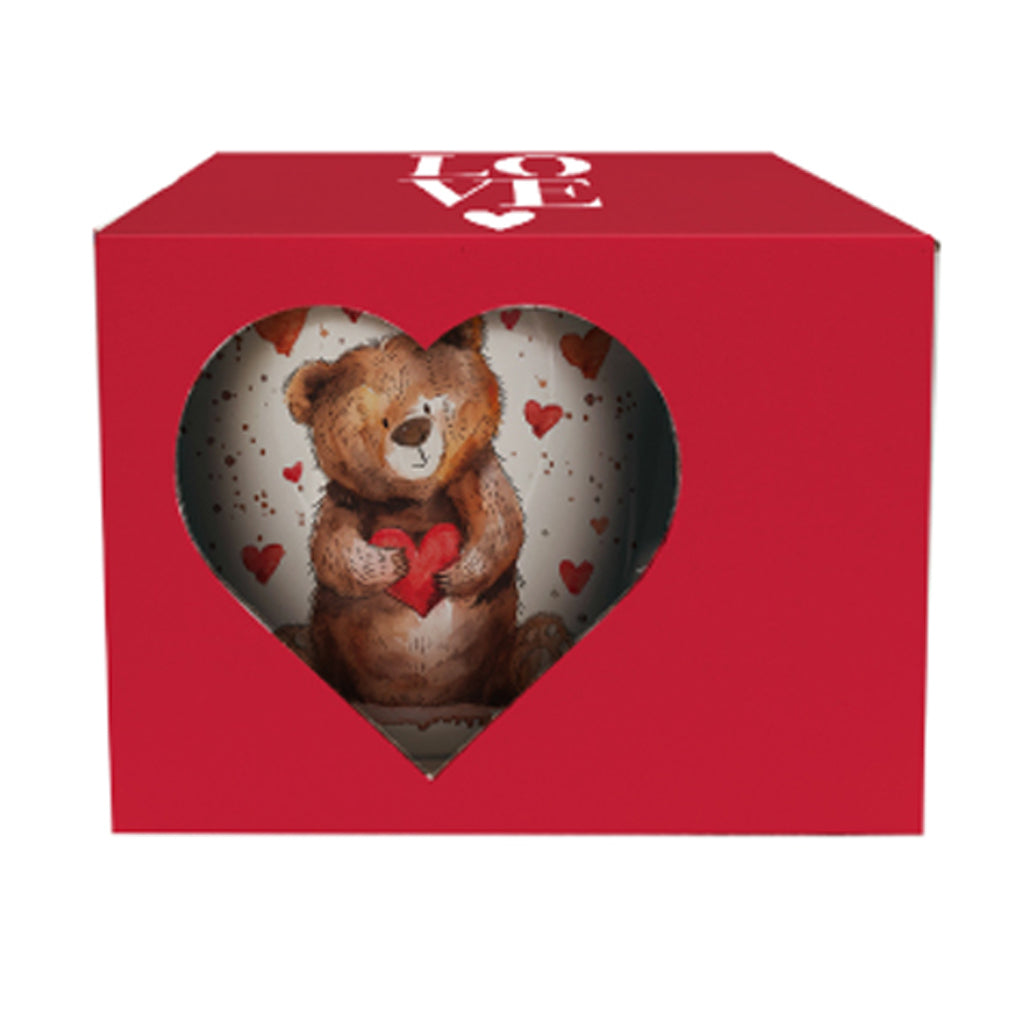 Romantische Duo Tasse Schloss Bär mit Herzen 460 ml Valentinstag