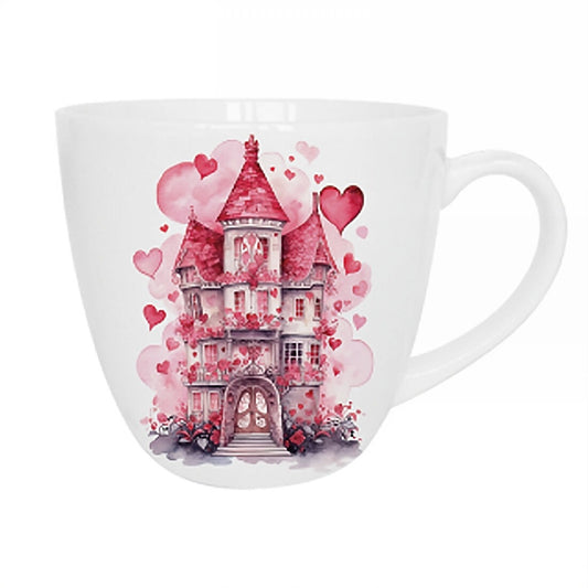Romantische Duo Tasse Schloss mit Herzen 460 ml Valentinstag