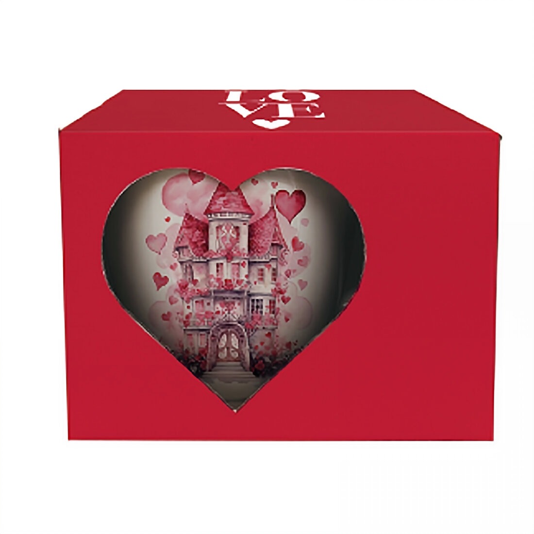 Romantische Duo Tasse Schloss mit Herzen 460 ml Valentinstag