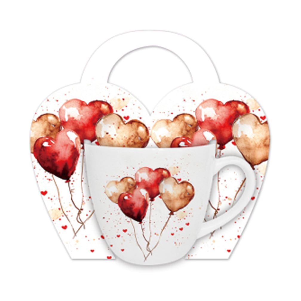 Romantische Duo Tasse Ballons 460 ml mit Geschenkschlaufe