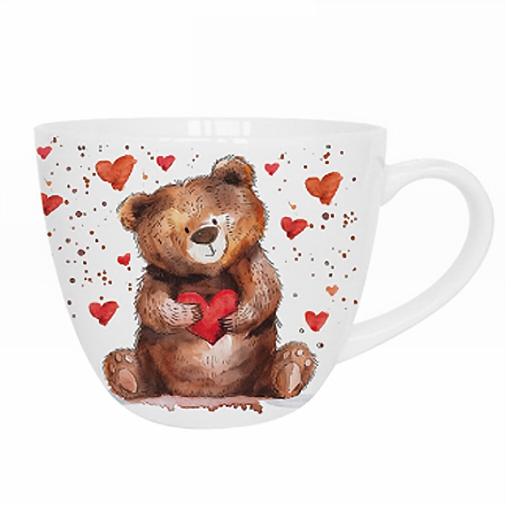 Romantische Duo Tasse Bär mit Herz 420 ml zum Valentinstag