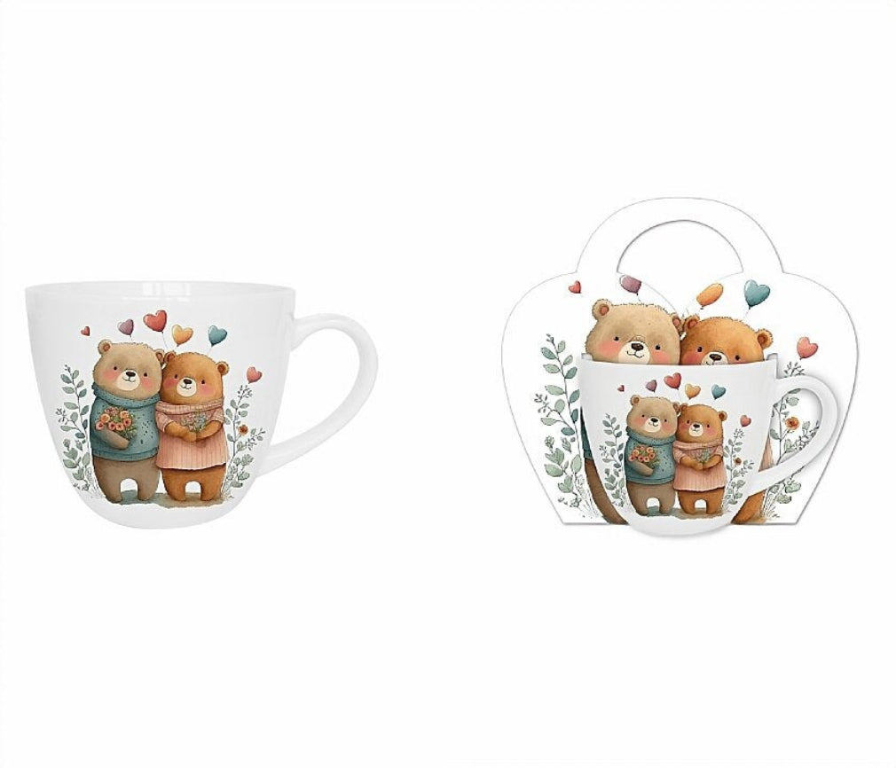 Vintage Duo Tasse Bear in Love 460 ml mit Geschenkschlaufe