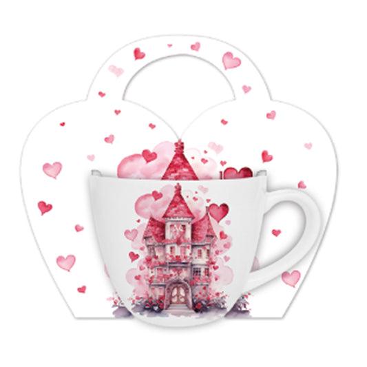 Romantische Duo Tasse Schloss mit Herzen 420 ml