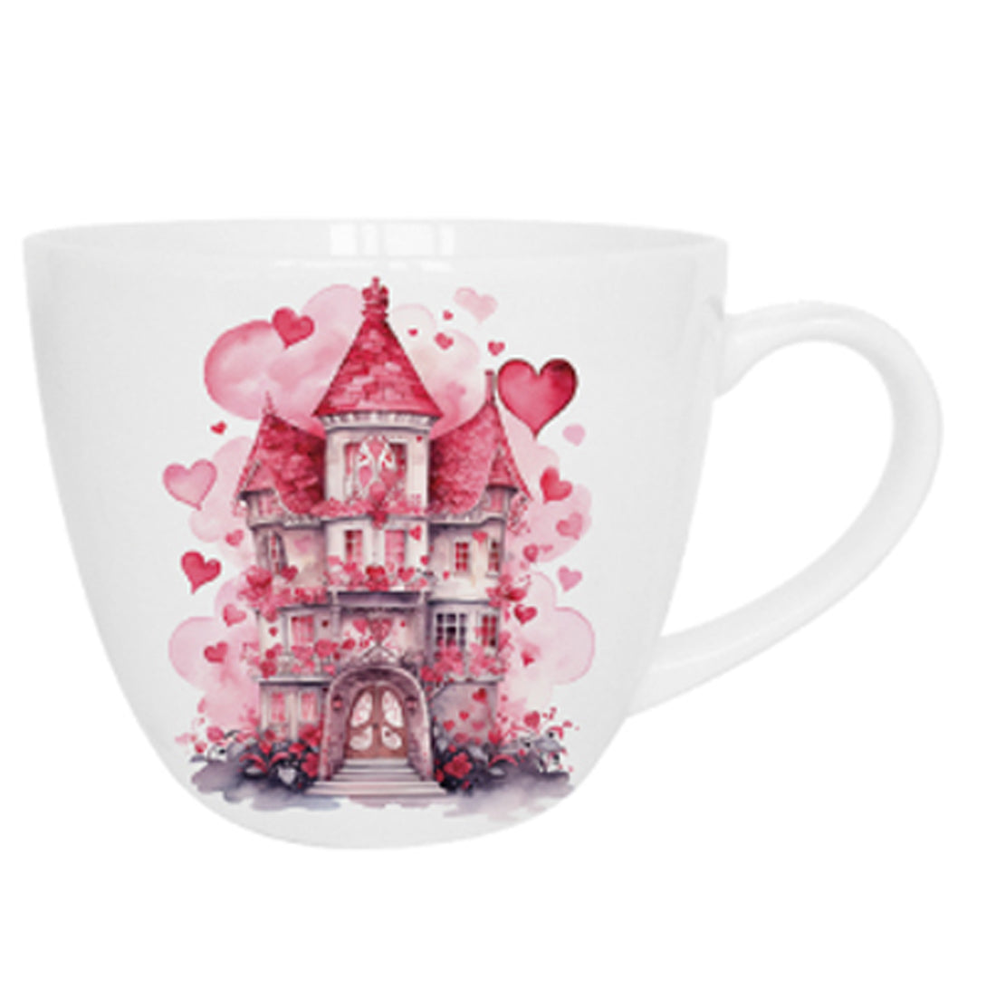 Romantische Duo Tasse Schloss mit Herzen 420 ml