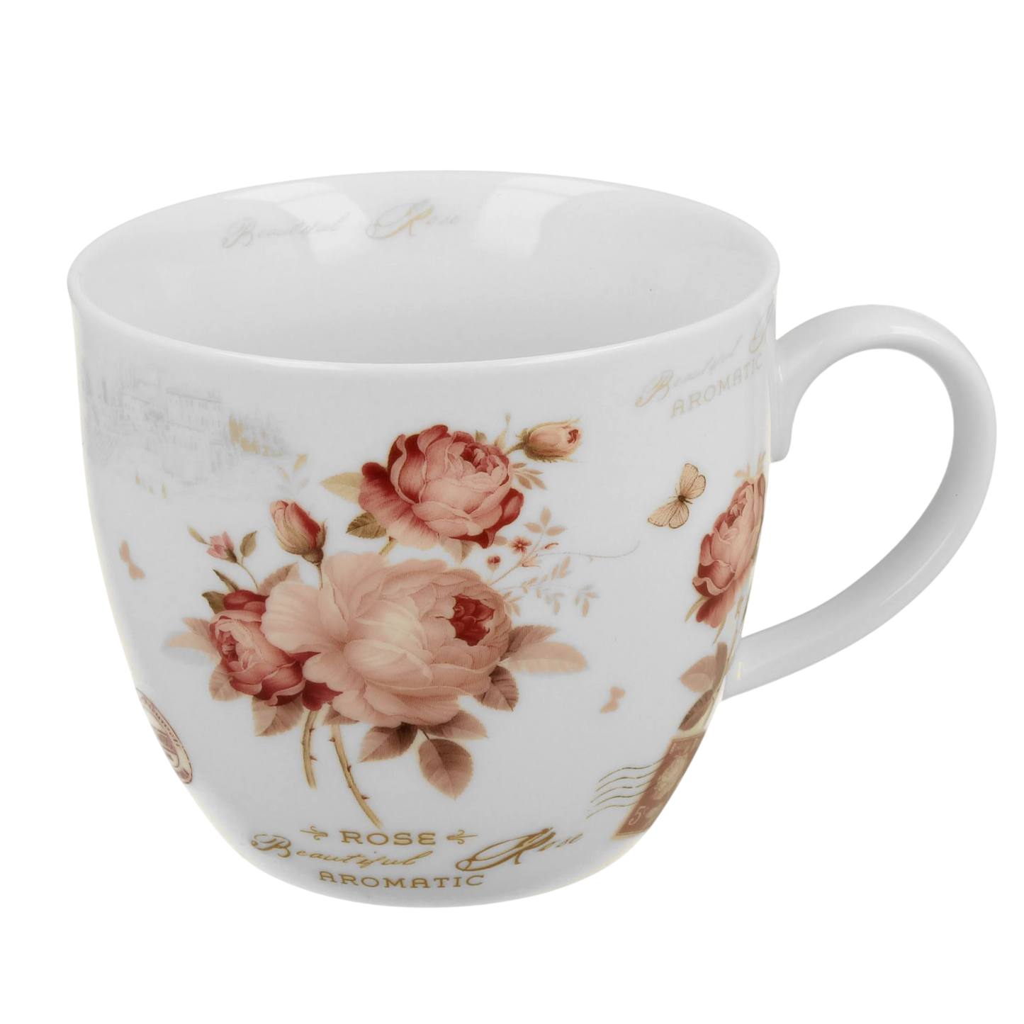 DUO vintage Tasse Rose Aromatic 460ml im Herzkörbchen Geschenk