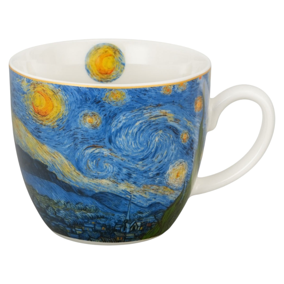 Becher „Sternennacht“ im Korb 460 ml, inspiriert von Van Gogh Vintage Duo Tasse