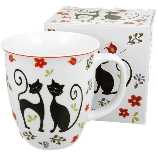 Duo vintage Tasse 650 ml 2 Katzen im Geschenkkarton