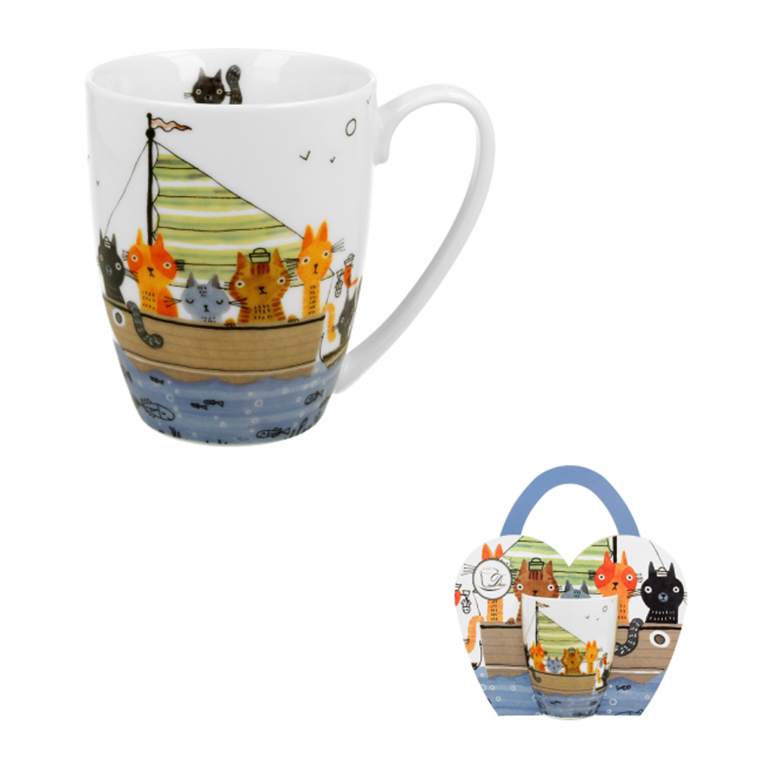 Vintage Duo Tasse Katzenwelt Seefahrer 320 ml