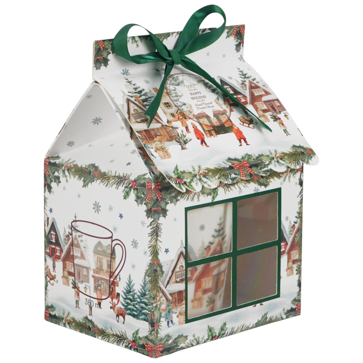 Christmas Village Porzellanbecher in Geschenkbox Weihnachtsdorf Tasse 360 ml