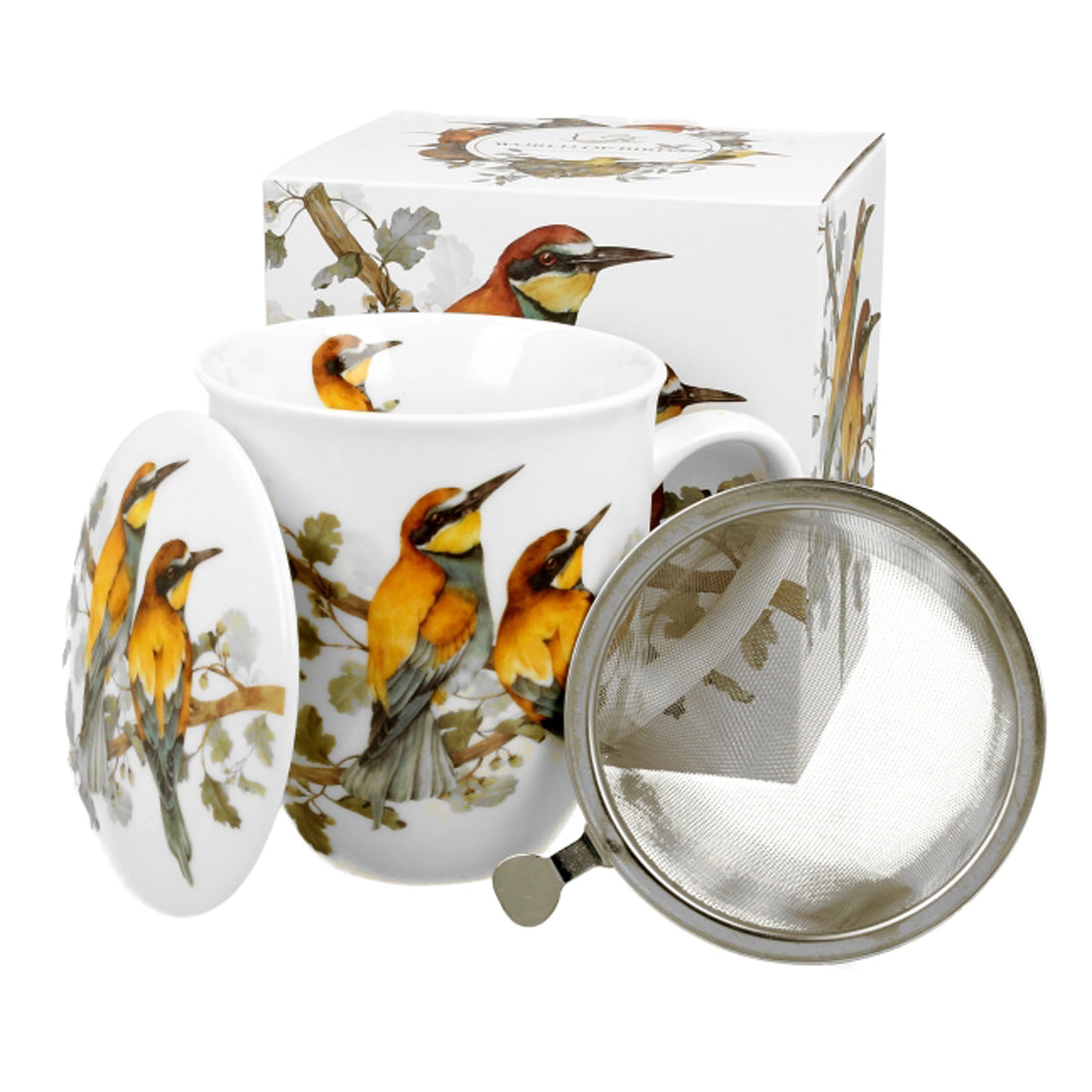 Duo Becher mit Teesieb 400 ml Bienenfresser Eichhörnchen World of Birds