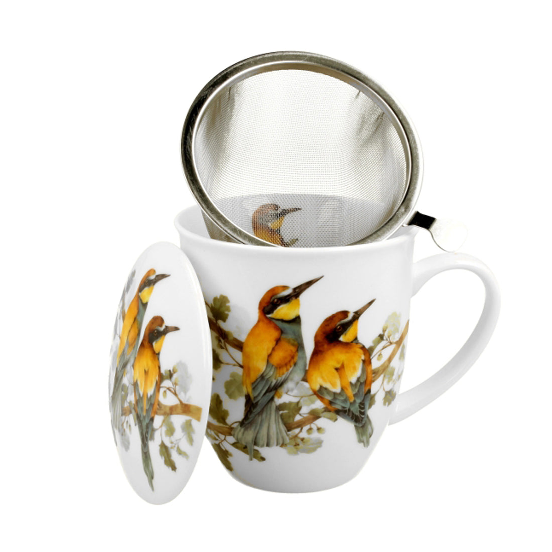 Duo Becher mit Teesieb 400 ml Bienenfresser Eichhörnchen World of Birds