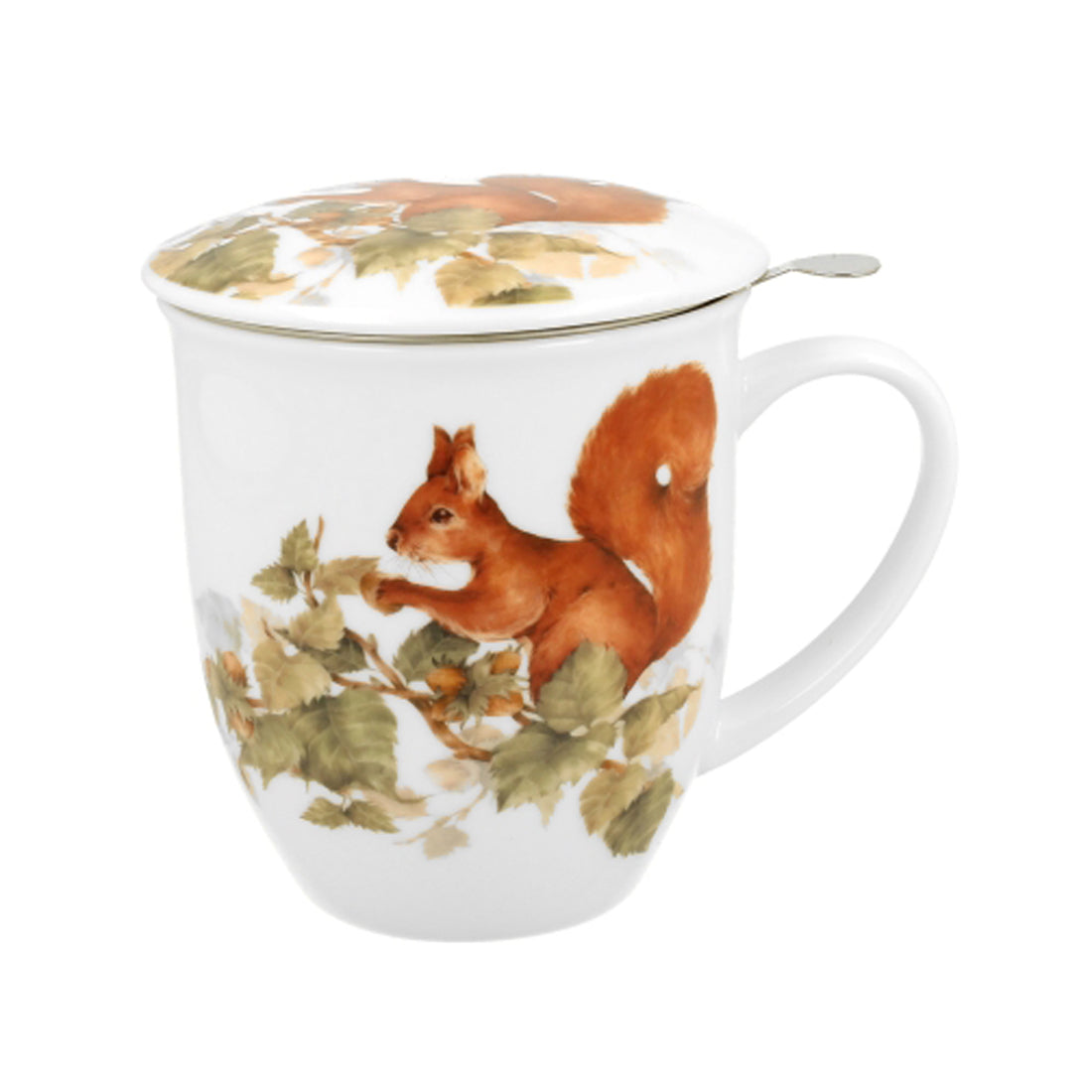 Duo Becher mit Teesieb 400 ml Naturmotiv Eichhörnchen World of Animals