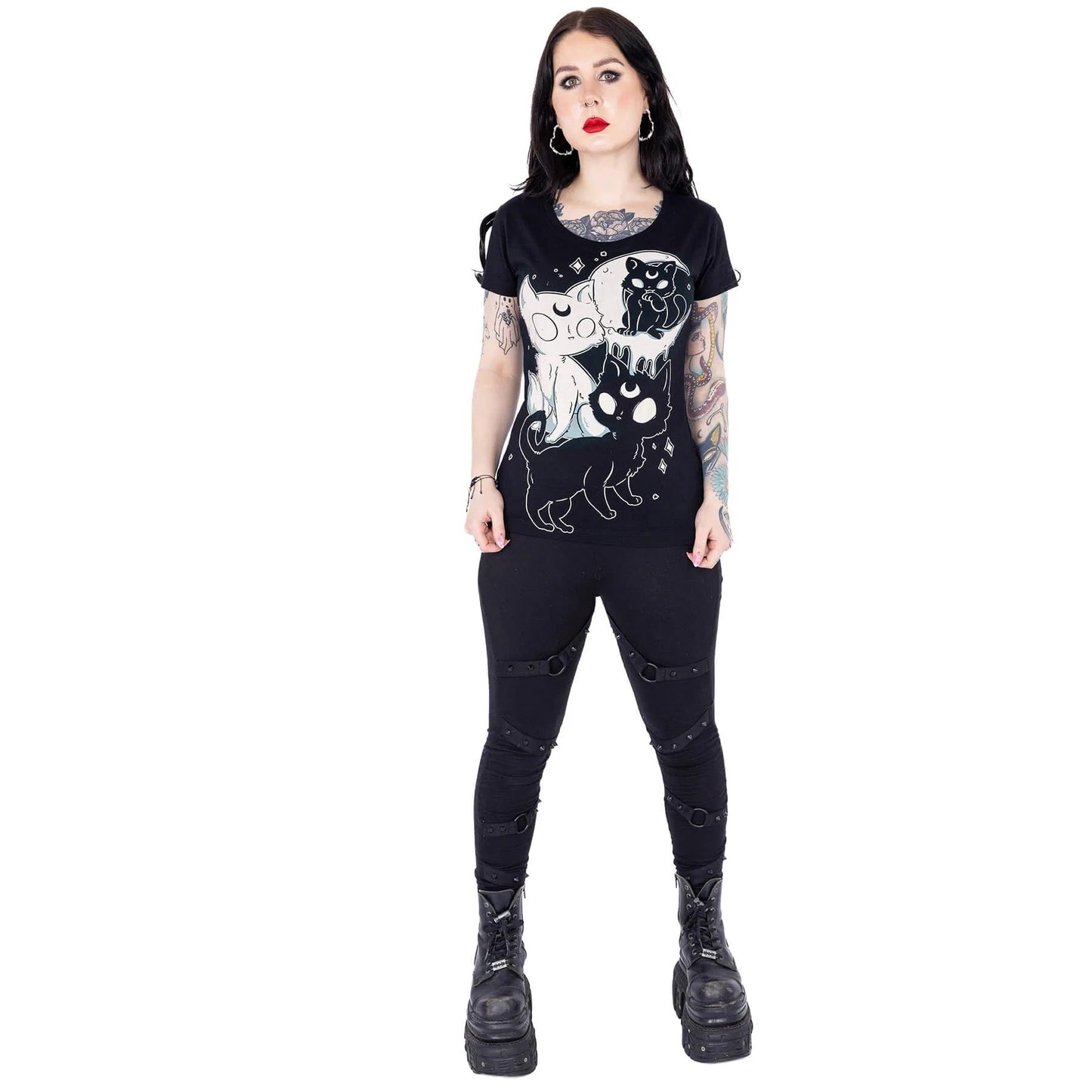 Anime Gothic Top Midnight Kitty T-Shirt – Cupcake Cult