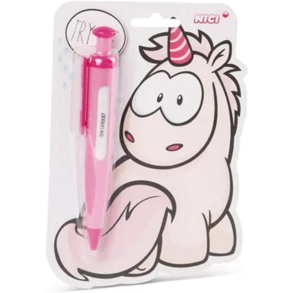 Einhorn Kugelschreiber mit Wechselsprüchen rosa