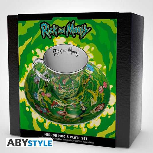 Tasse mit Unterteller Set Rick & Morty "Portal"