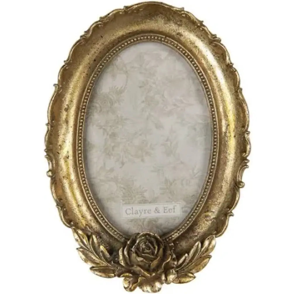 Barock Bilderrahmen oval in gold 10x15