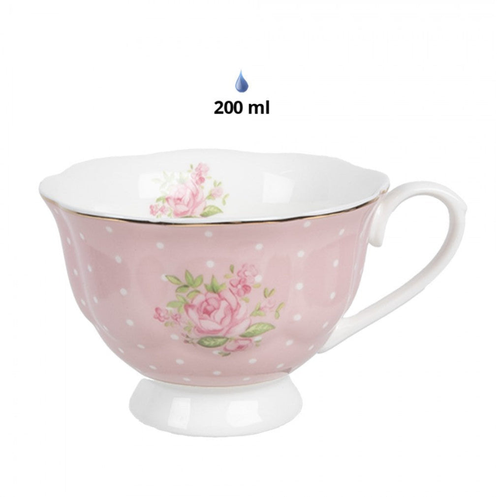 Vintage Sammeltasse Tasse mit Untertasse romantisch Rosen 200 ml