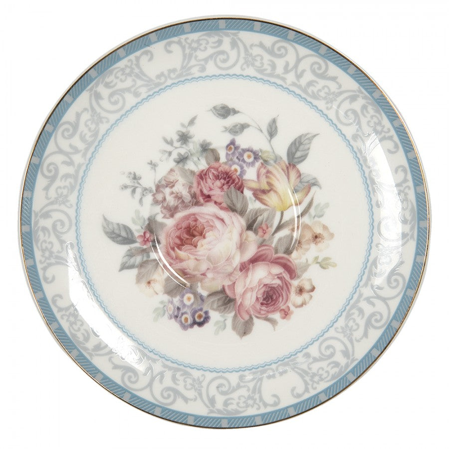 Zauberhaftes Set Tasse mit Untertasse Blumenmotiv
