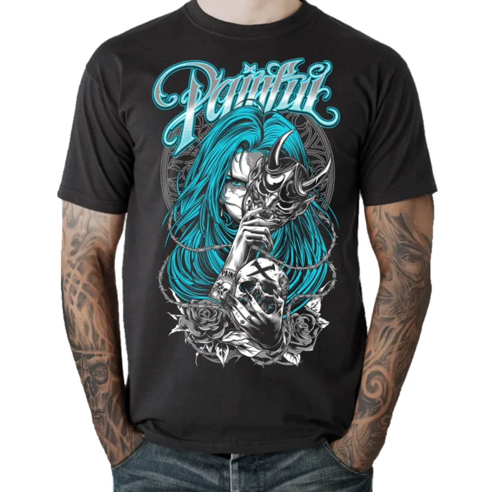 Painful Clothing – „Cyber Oni“ T-Shirt Cyperpunk Anime Style