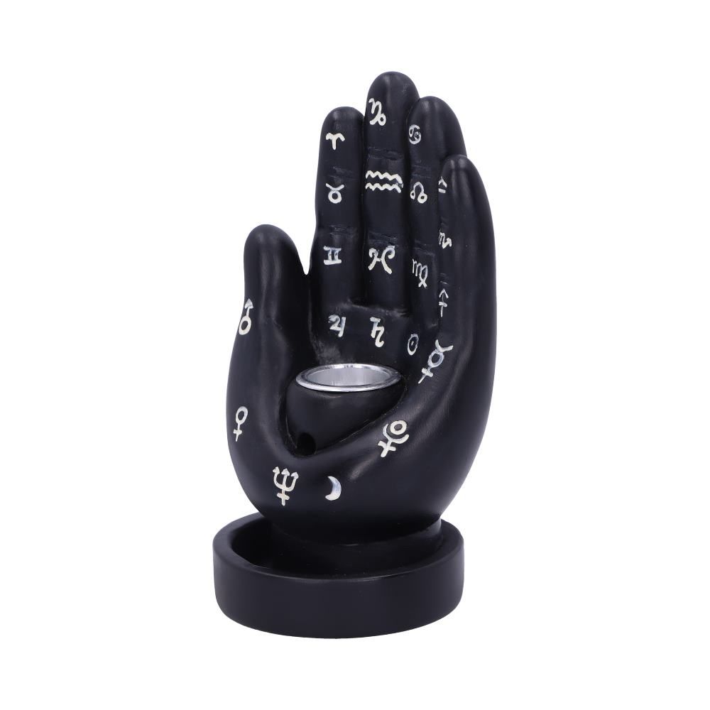 Palmistry Rückfluss Räucherkegelhalter schwarz