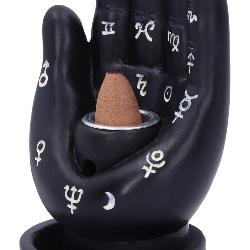 Palmistry Rückfluss Räucherkegelhalter schwarz