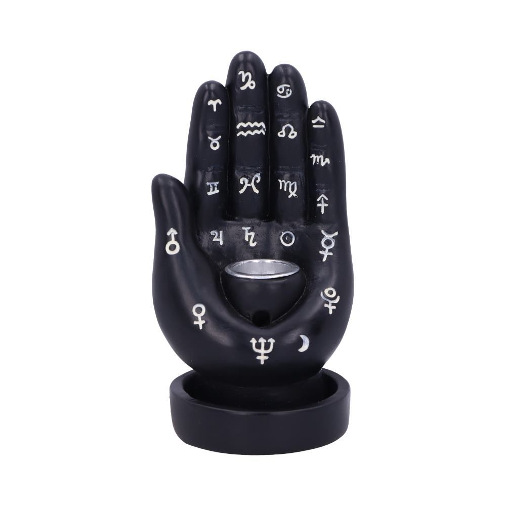 Palmistry Rückfluss Räucherkegelhalter schwarz