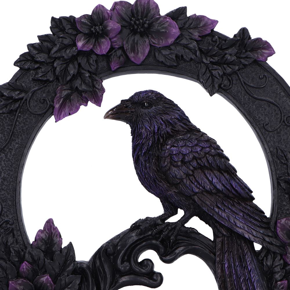 Gothic Wanddekoration Wandschmuck Raven Witchy Deko "Watcher of the Veil" 22,5 cm