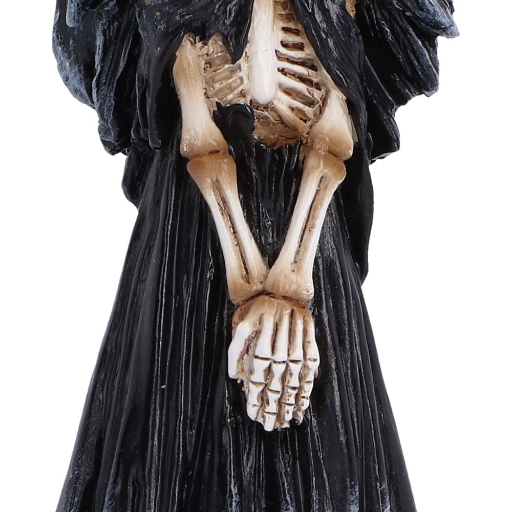 Süßes Halloween Skelett-Hexenmädchen stehend – Gothic Dekofigur 12,7 cm Witchy