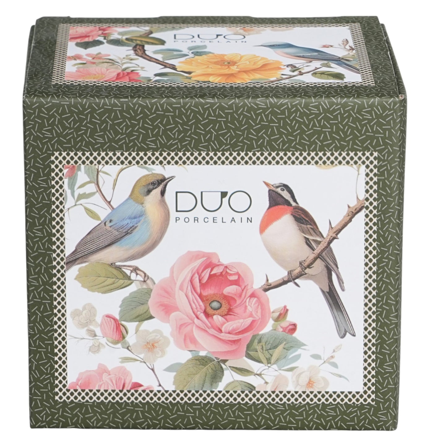 DUO Fassbecher Tee-Tasse Barrel April mit Deckel & Sieb (430 ml) Vögel
