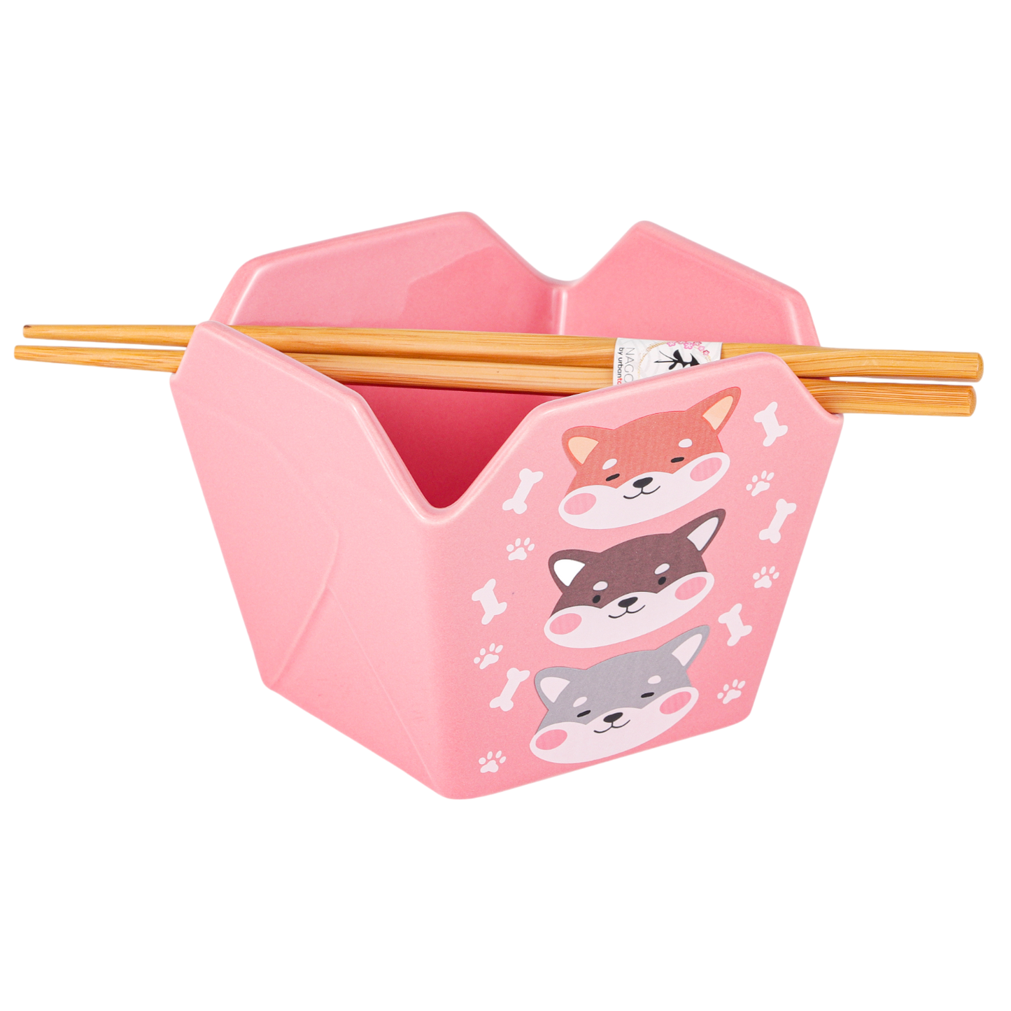 Kawaii Shiba Inu Takeout-Style Servierschüssel mit Essstäbchen