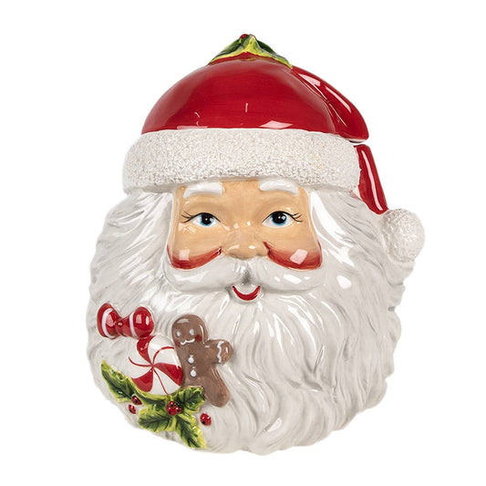 Aufbewahrungsglas Weihnachtsmann 20x17x22 cm weiß/rot