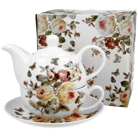 Vintage Duo Teekanne Zahra "Tea for one" mit Blumenmotiv