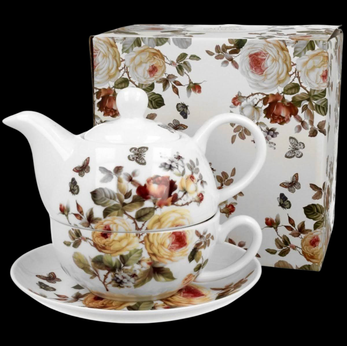 Vintage Duo Teekanne Zahra "Tea for one" mit Blumenmotiv