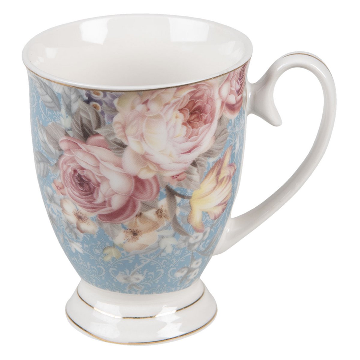 Romantische Tasse vintage mit Blumenmuster 300 ml