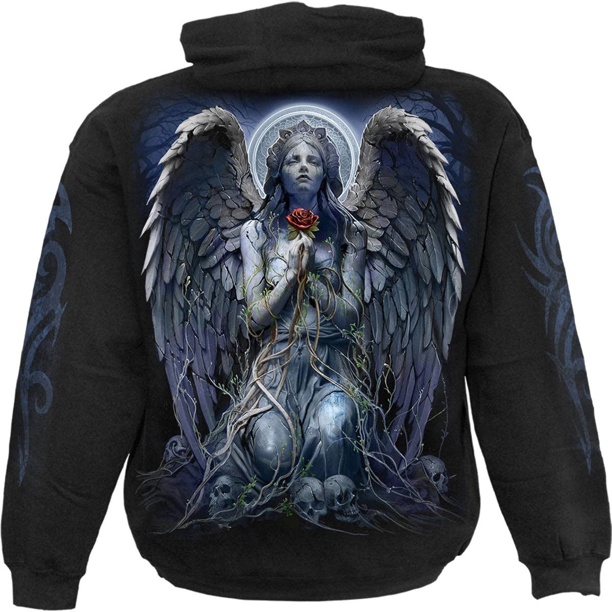 Gothic Spiral Hoodie "Grieving Angel"
