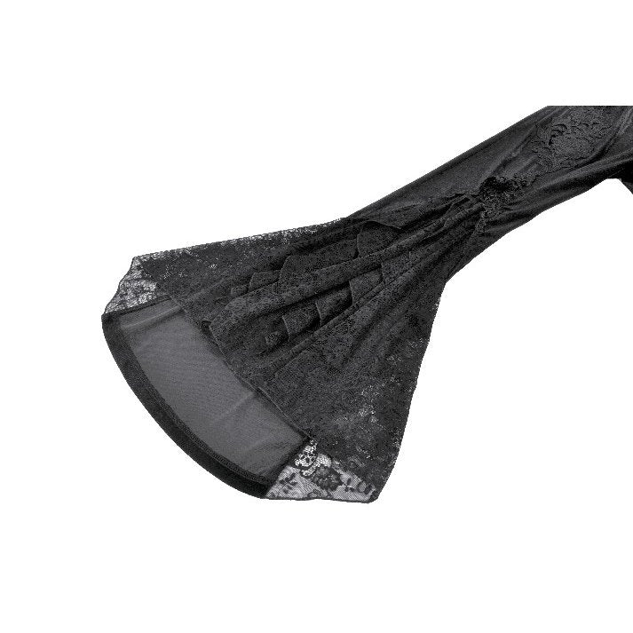 Gothic Samthose in schwarz Rüschen Dark in Love