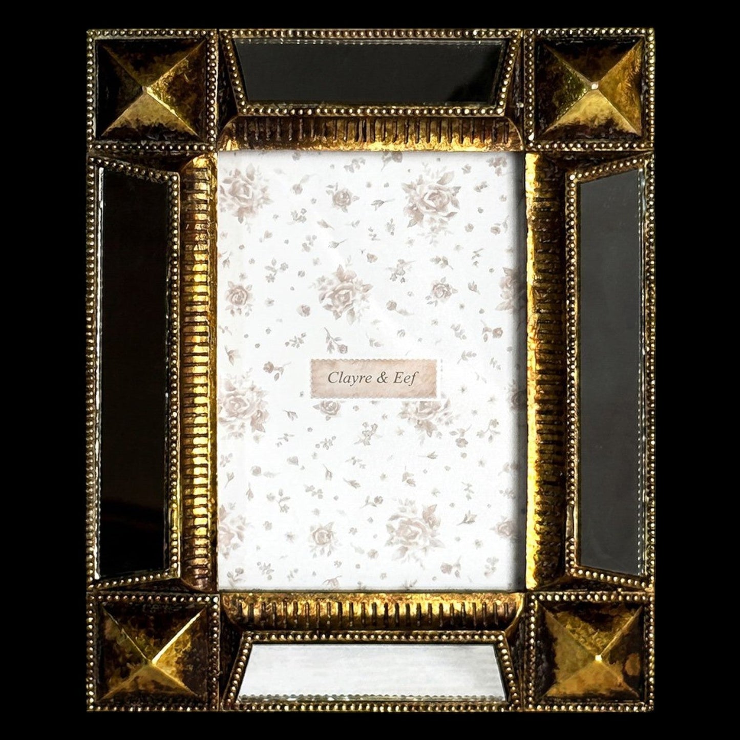 Art Deco Bilderrahmen Schwarz Gold – schwarzer Hintergrund