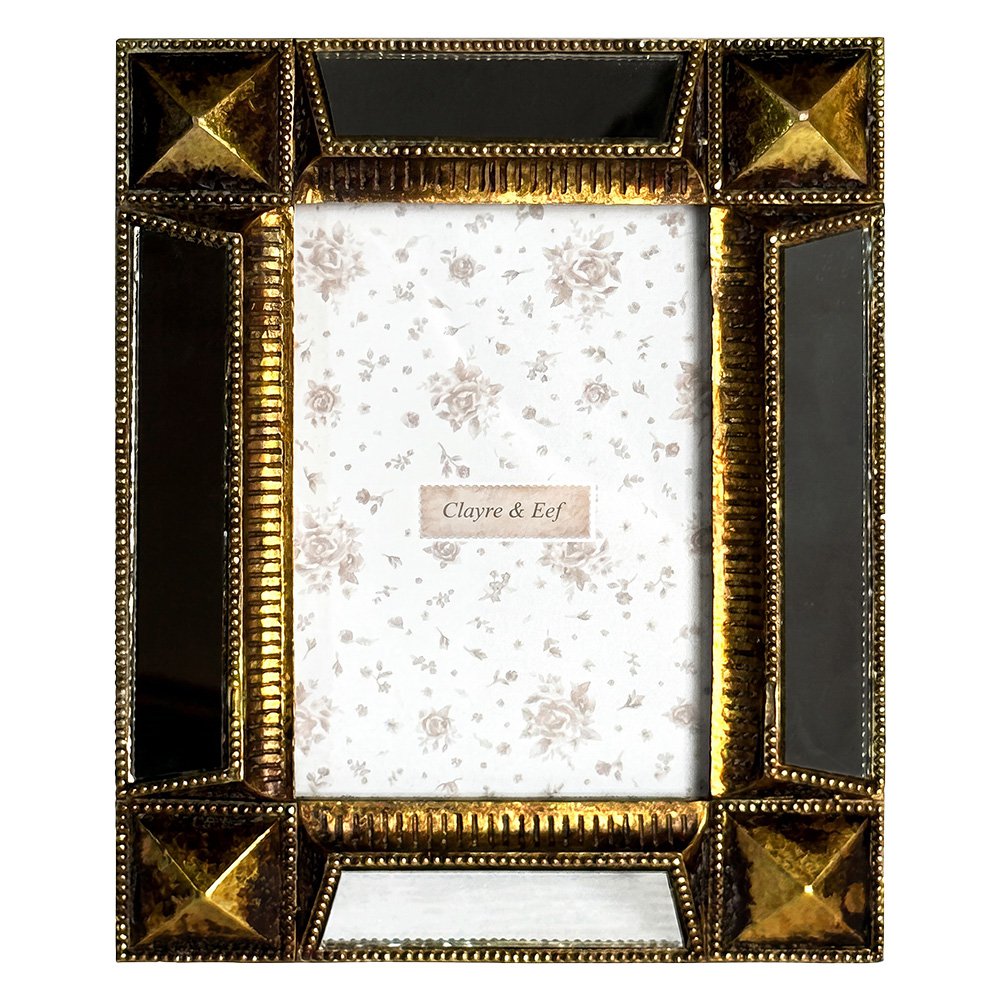 Art Deco Bilderrahmen Schwarz Gold – weißer Hintergrund