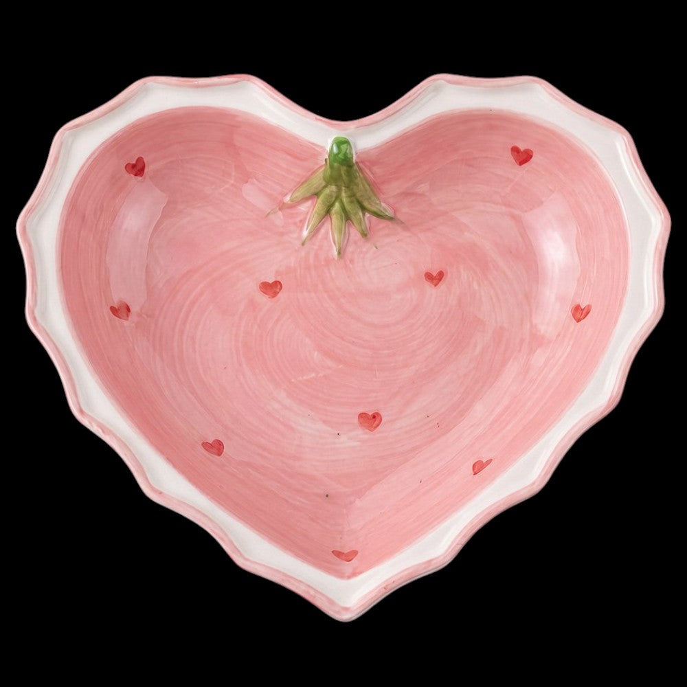 Clayre & Eef Herzschale Rosa Keramik - schwarzer Hintergrund