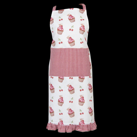 Clayre & Eef Kochschürze Cupcake Kawaii - schwarzer Hintergrund