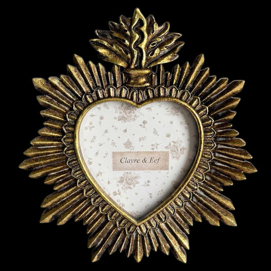 Bilderrahmen Herz Gold Vintage – schwarzer Hintergrund