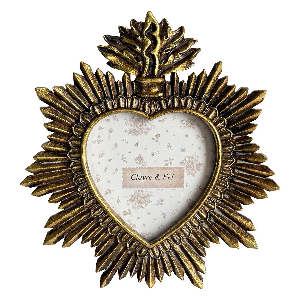Bilderrahmen Herz Gold Vintage – weißer Hintergrund